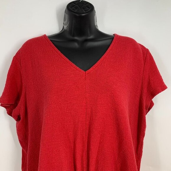 Madewell Texture & Thread Women's V-Neck Cotton Modern Tie-Front Top Size XL - Picture 4 of 11